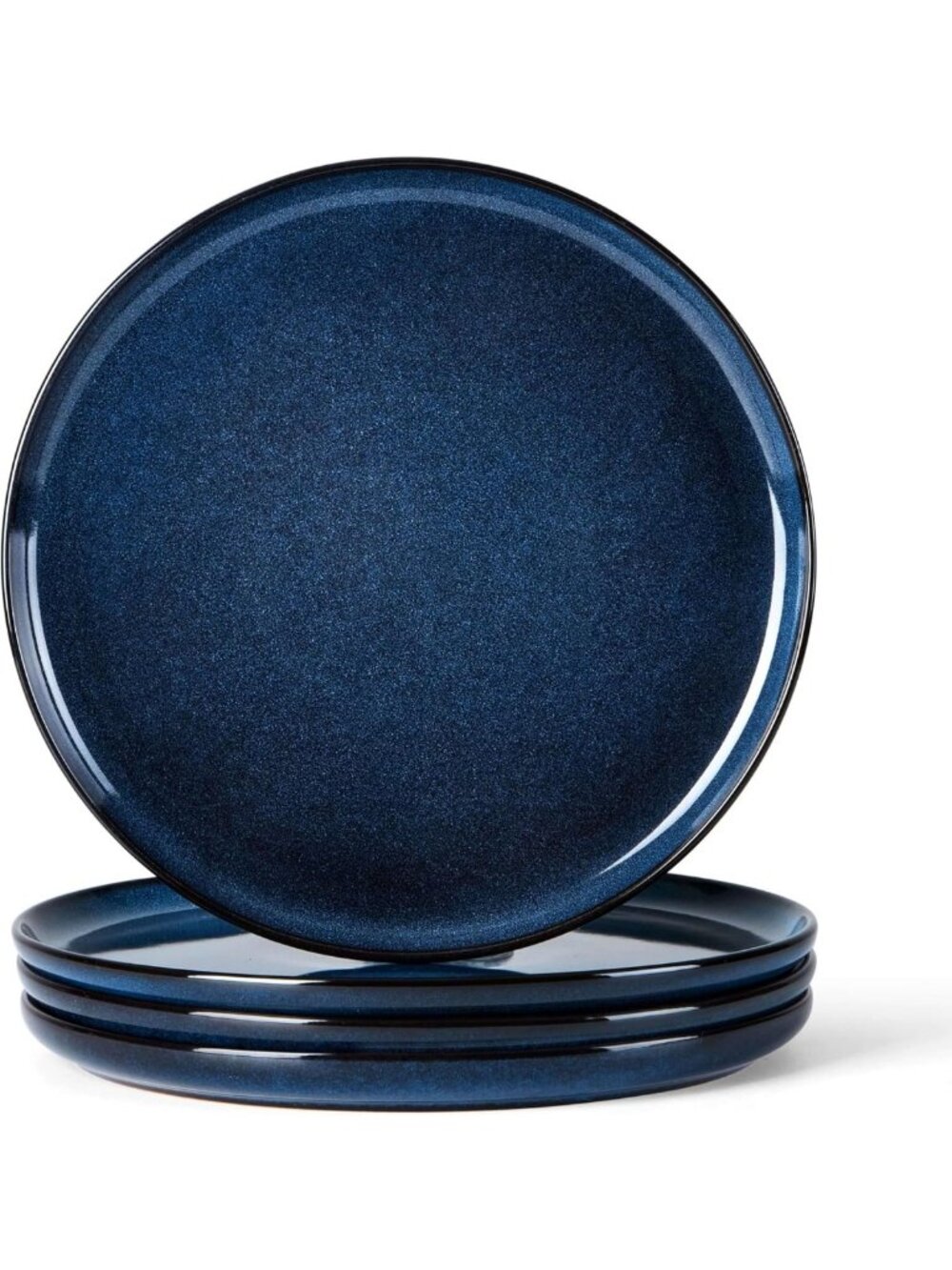 4-Piece Starry Blue Ceramic Dinner Plates Set - Elegant Tableware for Dining